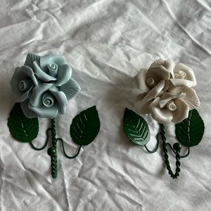 Ceramic Floral wall hooks